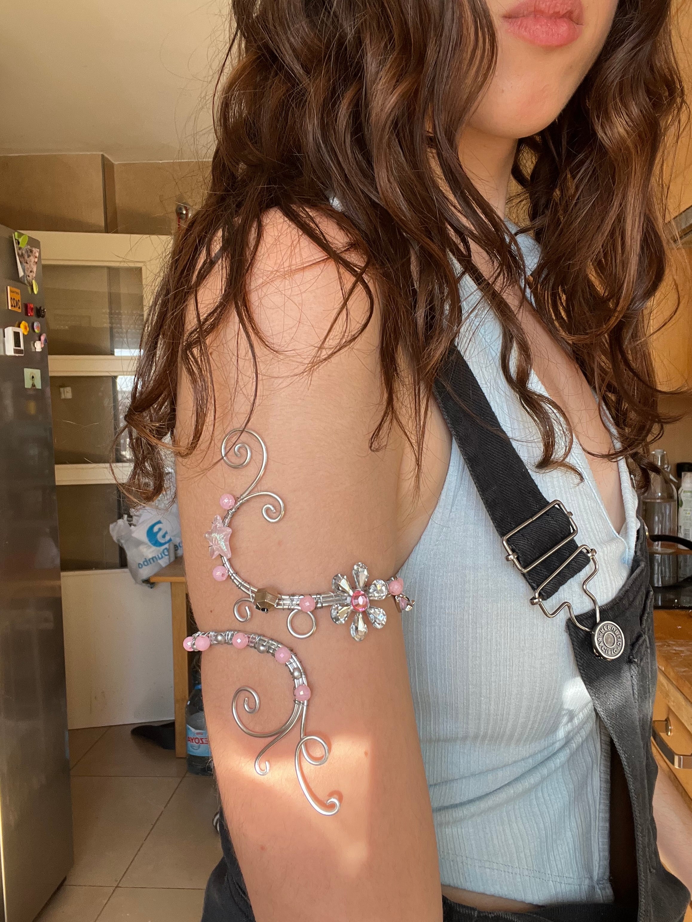 brazalete flor de plata