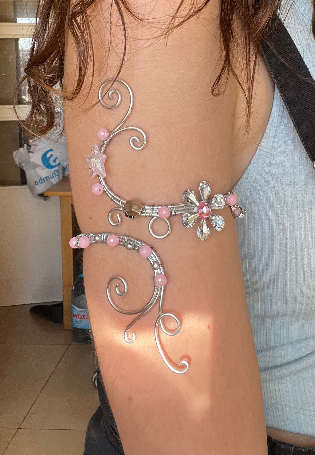 brazalete flor de plata